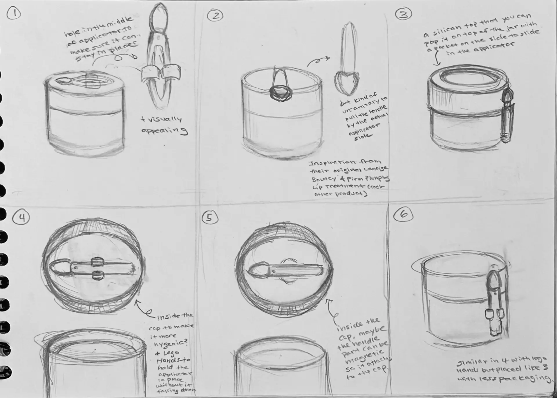 Laneige packaging and applicator redesign sketches