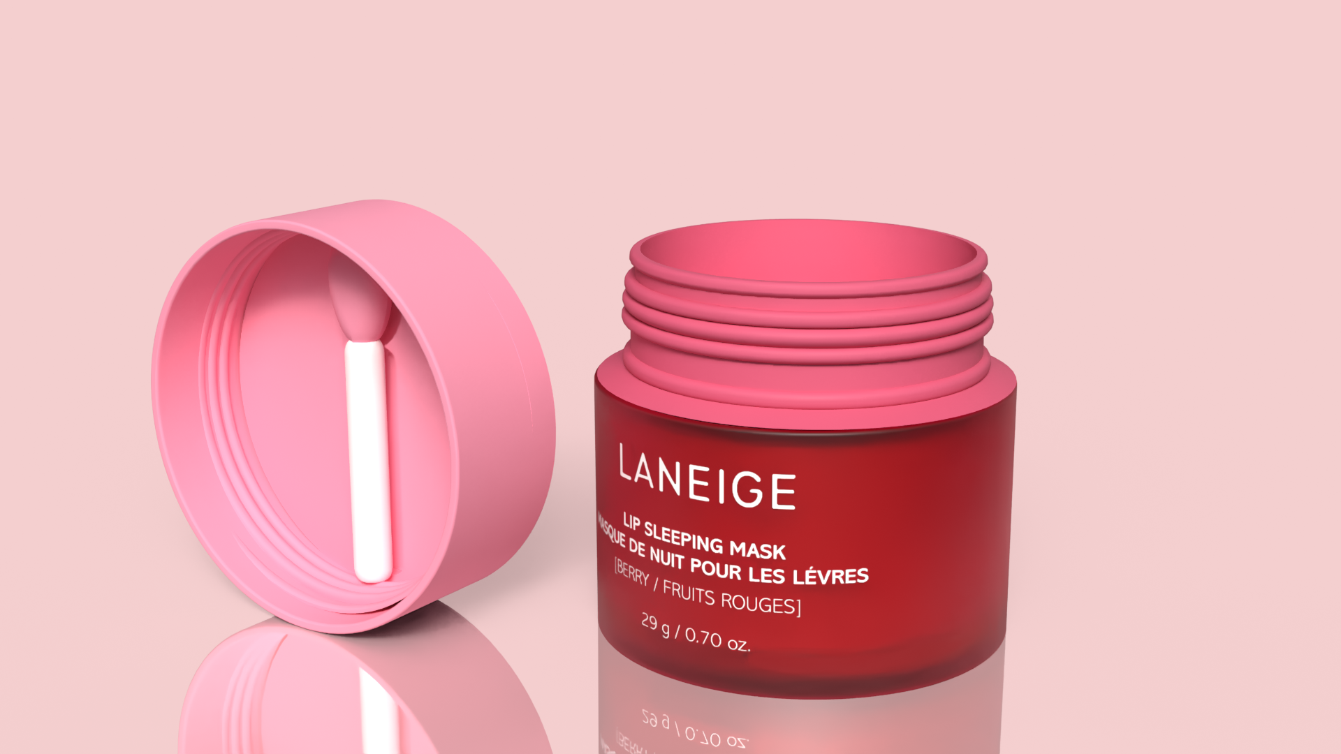 Side-angle render showing the applicator docked inside the lid